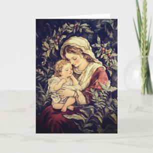 Madonna Kind Vintage Kerst Kaart