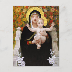 Madonna + kind, witte leugens kerstmis briefkaarte feestdagenkaart