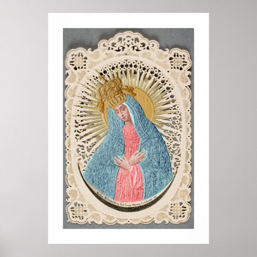 Madonna Koningin van de Hemel op Kant Poster (Voorkant)