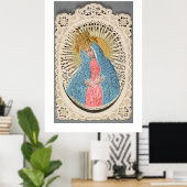 Madonna Koningin van de Hemel op Kant Poster (Thuiskantoor)