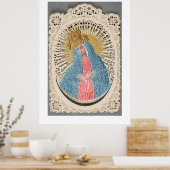 Madonna Koningin van de Hemel op Kant Poster (Keuken)