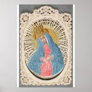 Madonna Koningin van de Hemel op Kant Poster