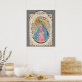 Madonna Koningin van de Hemel op Kant Poster (Keuken)