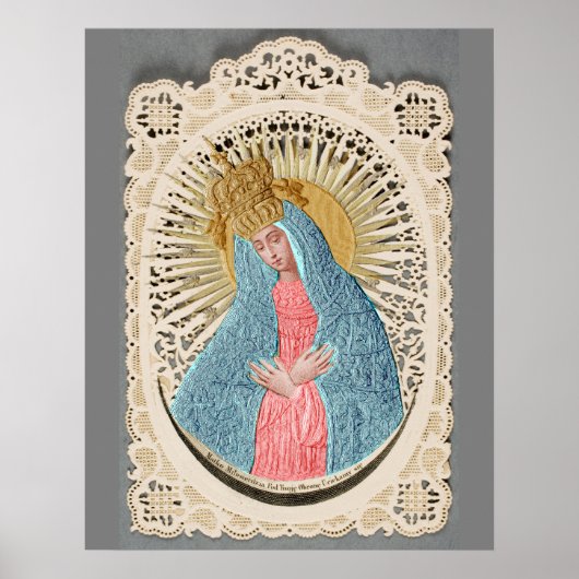 Madonna Koningin van de Hemel op Kant Poster (Voorkant)
