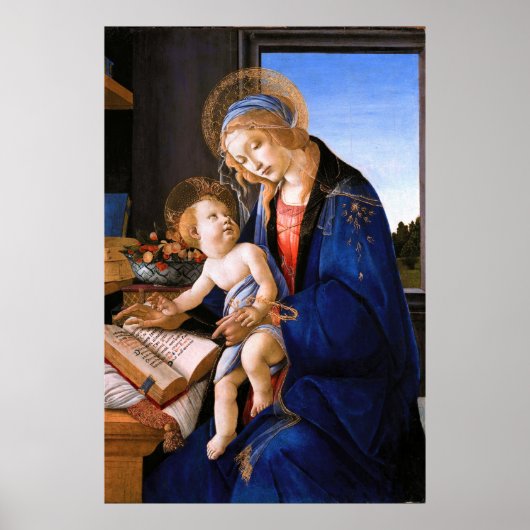 Madonna leert het kind Jezus Sandro Botticelli Poster (Voorkant)