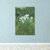 Madonna Lilies in een tuin Canvas Afdruk (Insitu (Houten vloer))