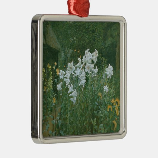Madonna Lilies in een tuin Metalen Ornament (Rechts)