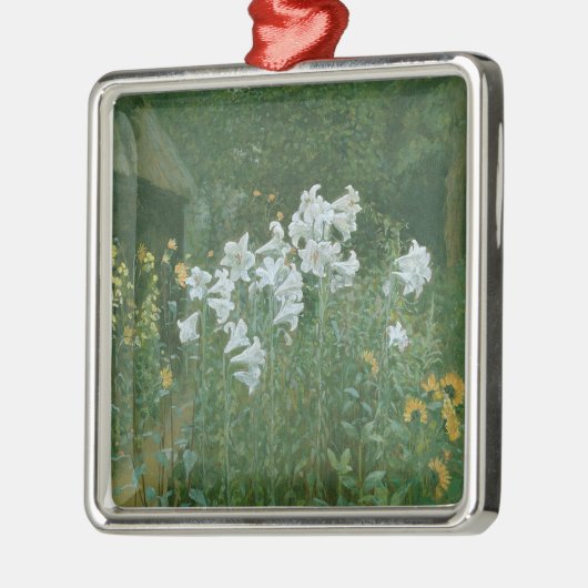 Madonna Lilies in een tuin Metalen Ornament (Links)