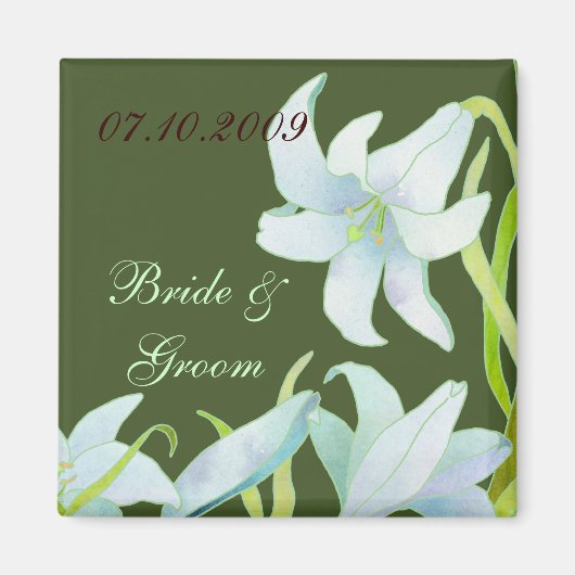 Madonna Lily Bruiloft Save the Date Magneet (Voorkant)