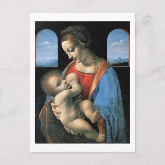 Madonna Litta, Leonardo da Vinci, 1490-1491 Briefkaart (Voorkant)