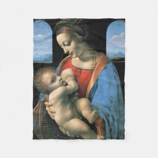 Madonna Litta, Leonardo da Vinci, 1490-1491 Fleece Deken (Voorkant)