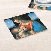 Madonna Litta, Leonardo da Vinci, 1490-1491 Kartonnen Onderzetters (Schuin)