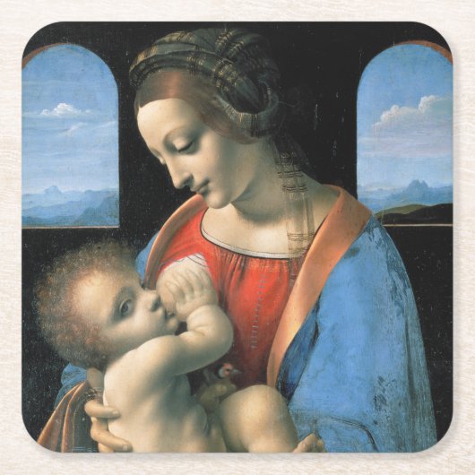 Madonna Litta, Leonardo da Vinci, 1490-1491 Kartonnen Onderzetters (Voorkant)