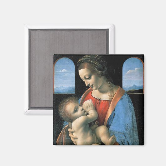 Madonna Litta, Leonardo da Vinci, 1490-1491 Magneet (Voorkant / Achterkant)