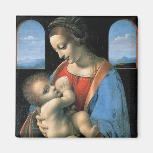 Madonna Litta, Leonardo da Vinci, 1490-1491 Magneet (Voorkant)