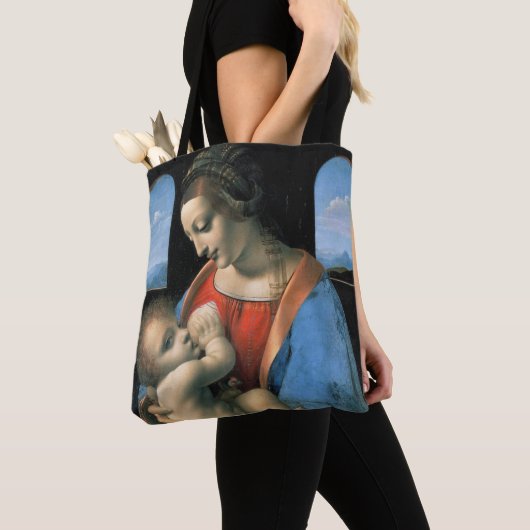 Madonna Litta, Leonardo da Vinci, 1490-1491 Tote Bag (Dichtbij)