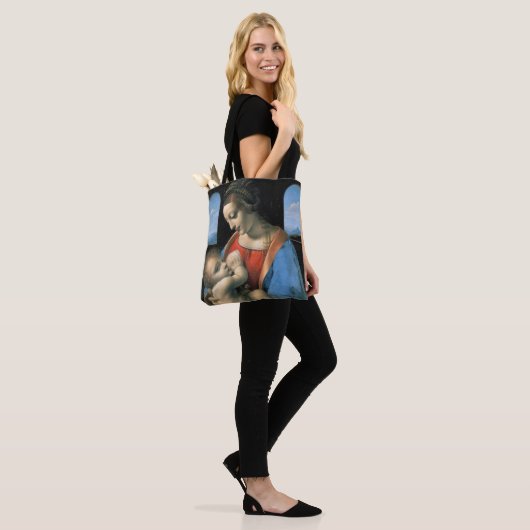 Madonna Litta, Leonardo da Vinci, 1490-1491 Tote Bag (Op model)
