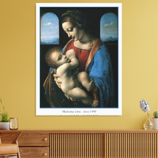 Madonna Litta Leonardo Da Vinci Canvas Afdruk (Insitu (Woonkamer))