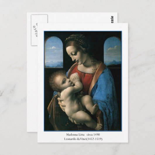 Madonna Litta van Leonardo Da Vinci Briefkaart (Voorkant / Achterkant)