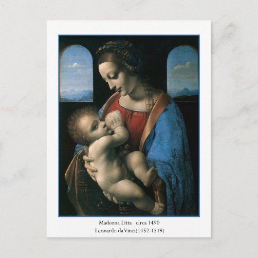 Madonna Litta van Leonardo Da Vinci Briefkaart (Voorkant)