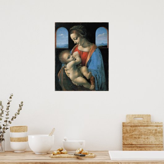 Madonna Litta van Leonardo da Vinci Poster (Keuken)