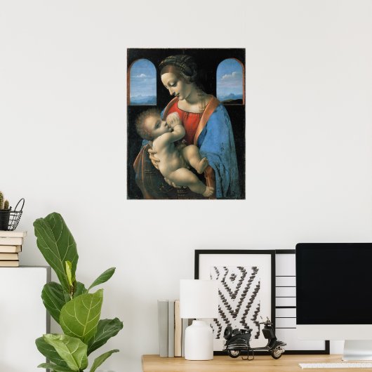 Madonna Litta van Leonardo da Vinci Poster (Thuiskantoor)