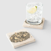 Madonna – Maria – Blumenkranz – shabby chic Stenen Onderzetter (Zijkant)