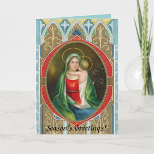 Madonna Maria en kind Religieuze Kerstmis Feestdagen Kaart