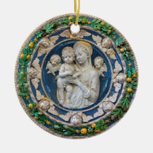 Madonna met cherubijnen en bloemenslingers van Del