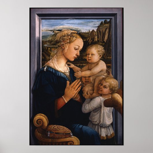 Madonna met Child en Two Angels - Lippi - Poster (Voorkant)