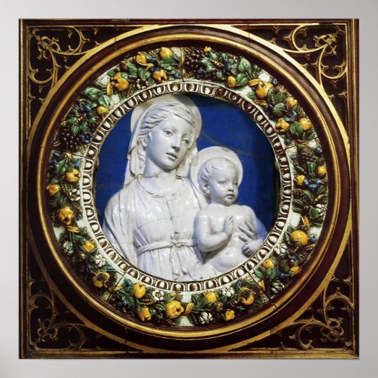 MADONNA MET CHILD RENAISSANCE FLORAL CROWN POSTER (Voorkant)
