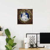 MADONNA MET CHILD RENAISSANCE FLORAL CROWN POSTER (Thuiskantoor)