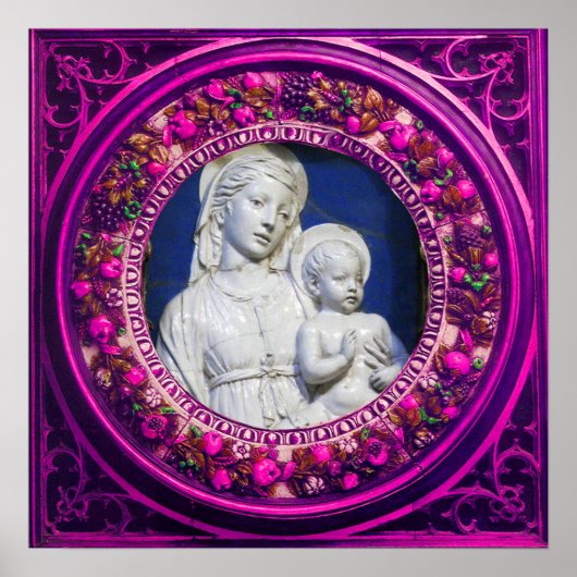 MADONNA MET CHILD RENAISSANCE FLORAL CROWN POSTER (Voorkant)