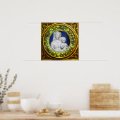 MADONNA MET CHILD RENAISSANCE FLORAL CROWN POSTER (Keuken)