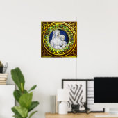 MADONNA MET CHILD RENAISSANCE FLORAL CROWN POSTER (Thuiskantoor)