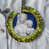 MADONNA MET CHILD RENAISSANCE FLORAL CROWN RONDE BUTTON 6,0 CM (In situ)