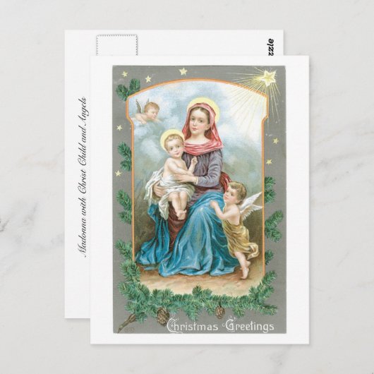 Madonna met Christus Kind Briefkaart (Voorkant / Achterkant)