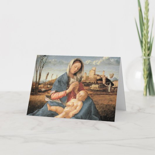 Madonna met Christus Kind Feestdagen Kaart (Voorkant)