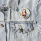 Madonna met Christus Kind Ronde Button 5,7 Cm (In situ)