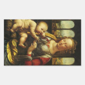 Madonna met de anjer van Leonardo da Vinci Rechthoekige Sticker (Voorkant)