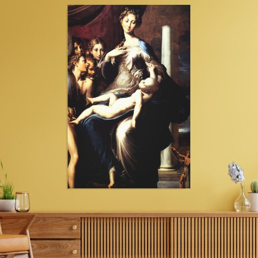 Madonna met de lange nek door Parmigiano Canvas Afdruk (Insitu (Woonkamer))