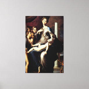 Madonna met de lange nek door Parmigiano Canvas Afdruk