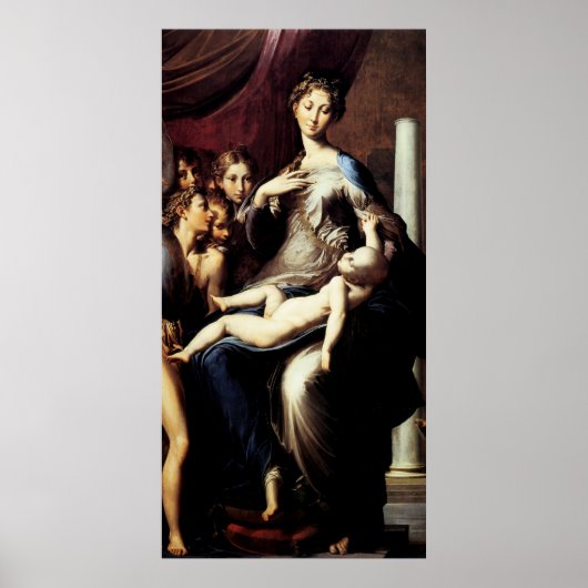 Madonna met de lange nek door Parmigiano Poster (Voorkant)