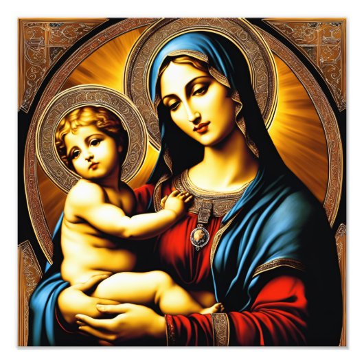 Madonna met een kind foto afdruk (Voorkant)