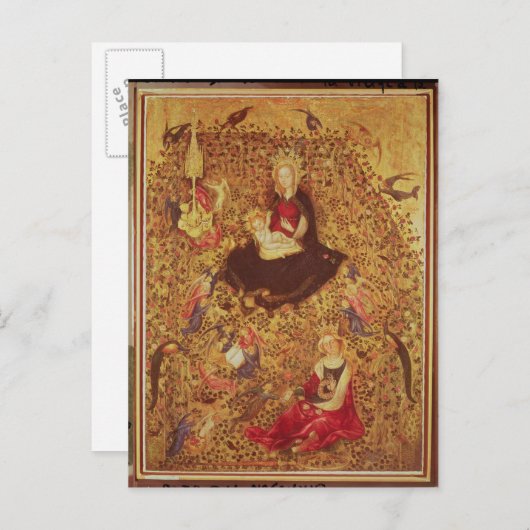 Madonna met een Roos Struik Briefkaart (Voorkant / Achterkant)