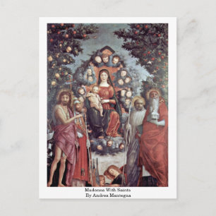 Madonna met heiligen van Andrea Mantegna Briefkaart