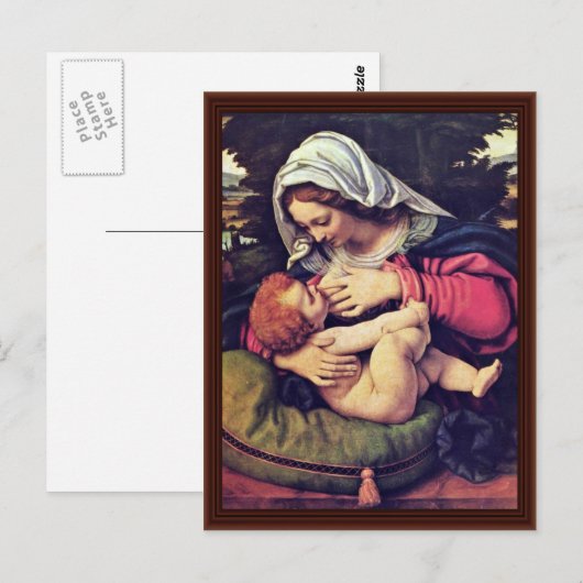 Madonna met het groene kussen briefkaart (Voorkant / Achterkant)