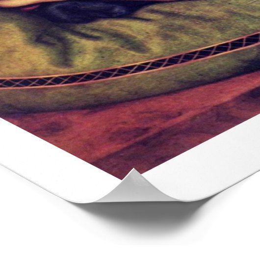 Madonna met het groene kussen poster (Hoek)