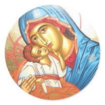 Madonna met Jesus Byzantine Religious Icon gold