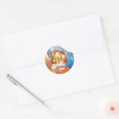 Madonna met Jesus Byzantine Religious Icon gold Ronde Sticker (Envelop)